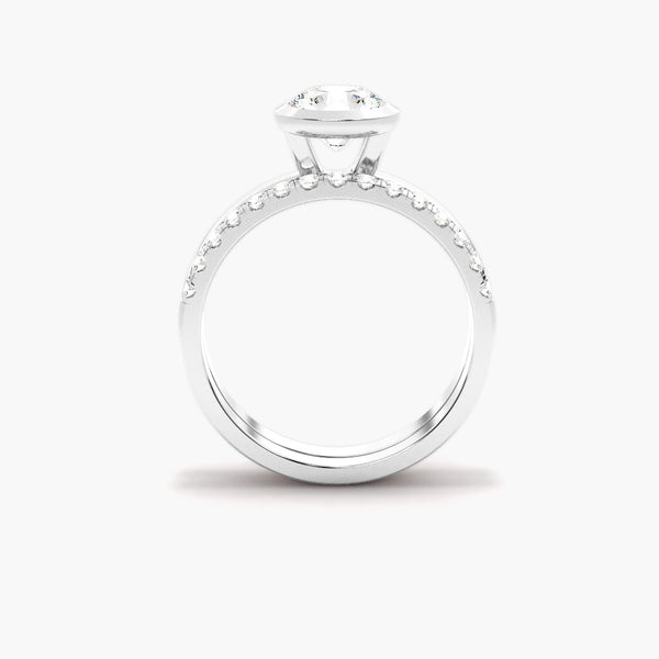 Moissanite Round Cut Solitaire Wedding Ring Set