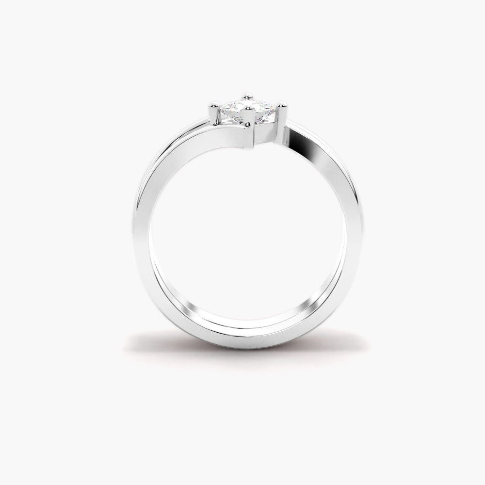 Princess Cut Moissanite Buypass Style Wedding Ring Set