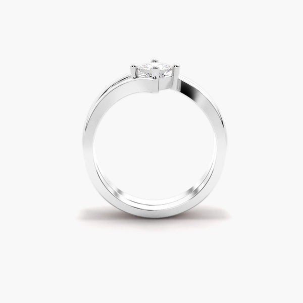 Princess Cut Moissanite Buypass Style Wedding Ring Set