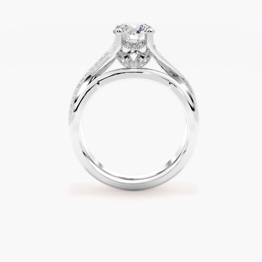 Moissanite Round Cut Twisted Style Ring Set For Women