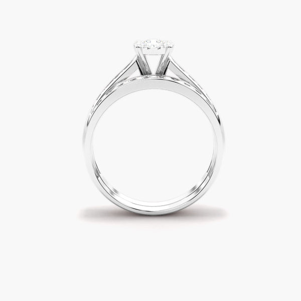 VVS1 Moissanite Round Cut Channel Set Bridle Ring Set