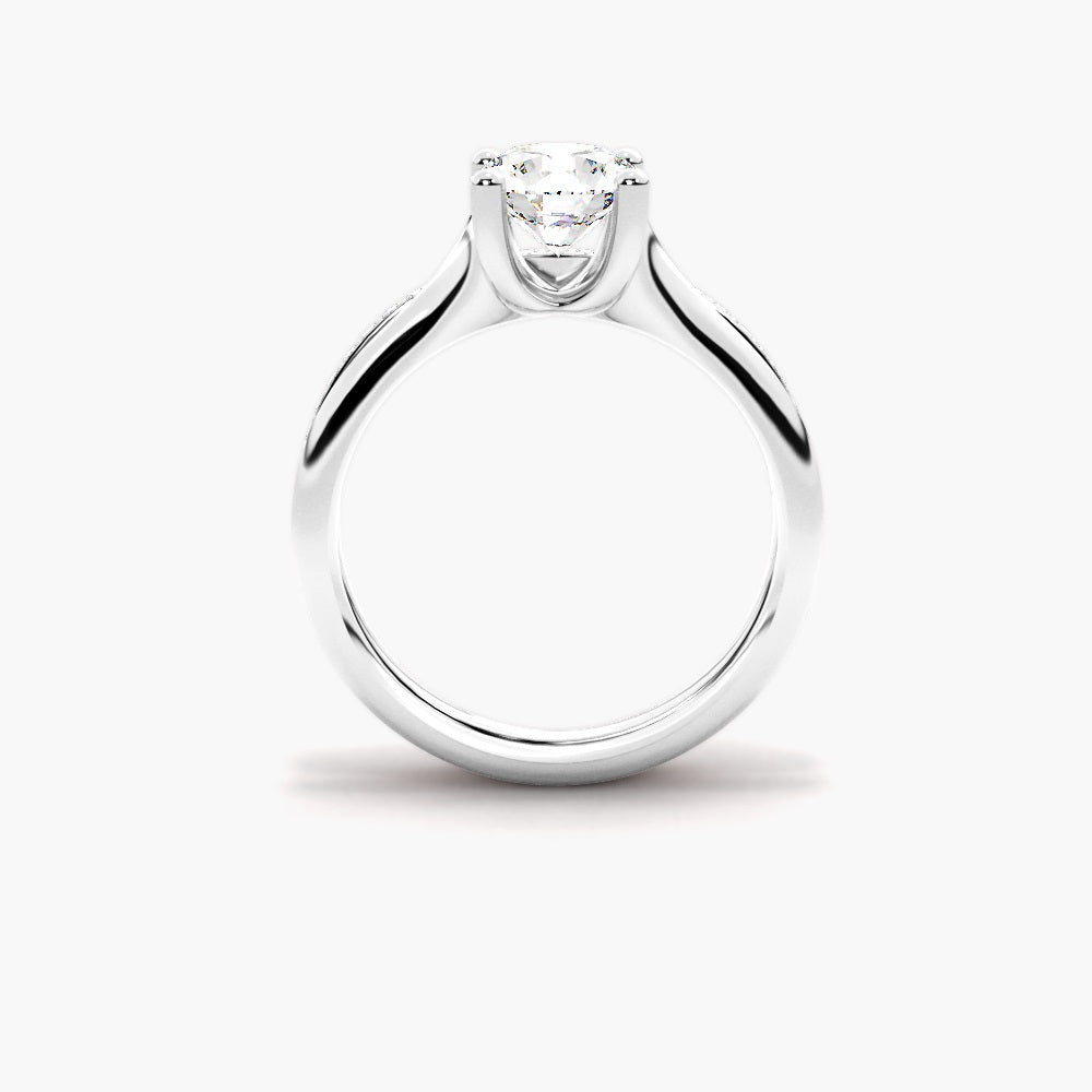 Round Cut Moissanite Solitaire Ring Set For Bridal