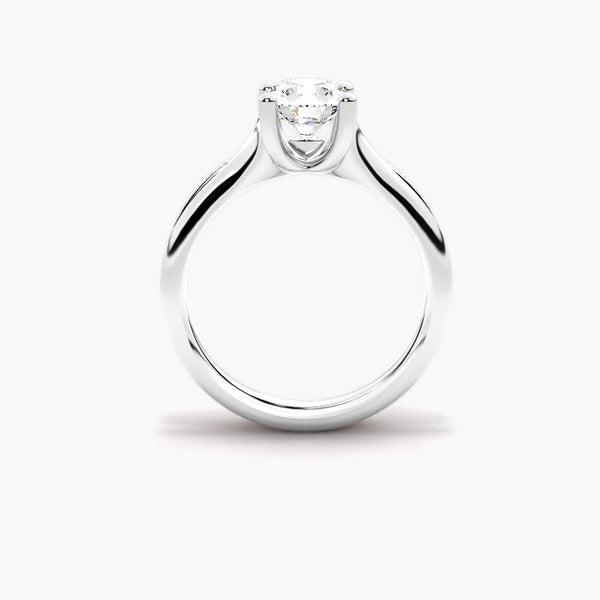 Round Cut Moissanite Solitaire Ring Set For Bridal