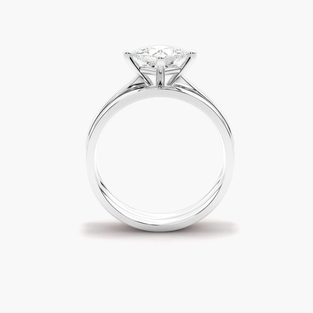 Moissanite Princess Cut Solitaire Bridal Ring Set