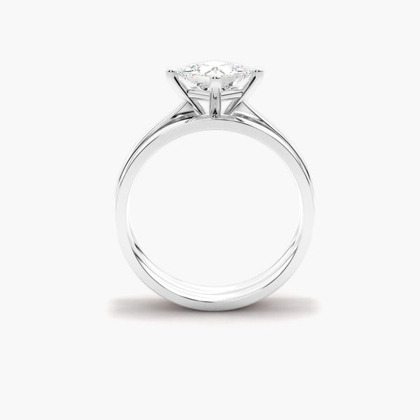 Moissanite Princess Cut Solitaire Bridal Ring Set