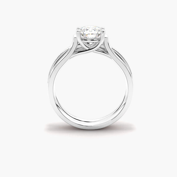 Round Brilliant Cut Moissanite Solitaire Bridal Ring Set