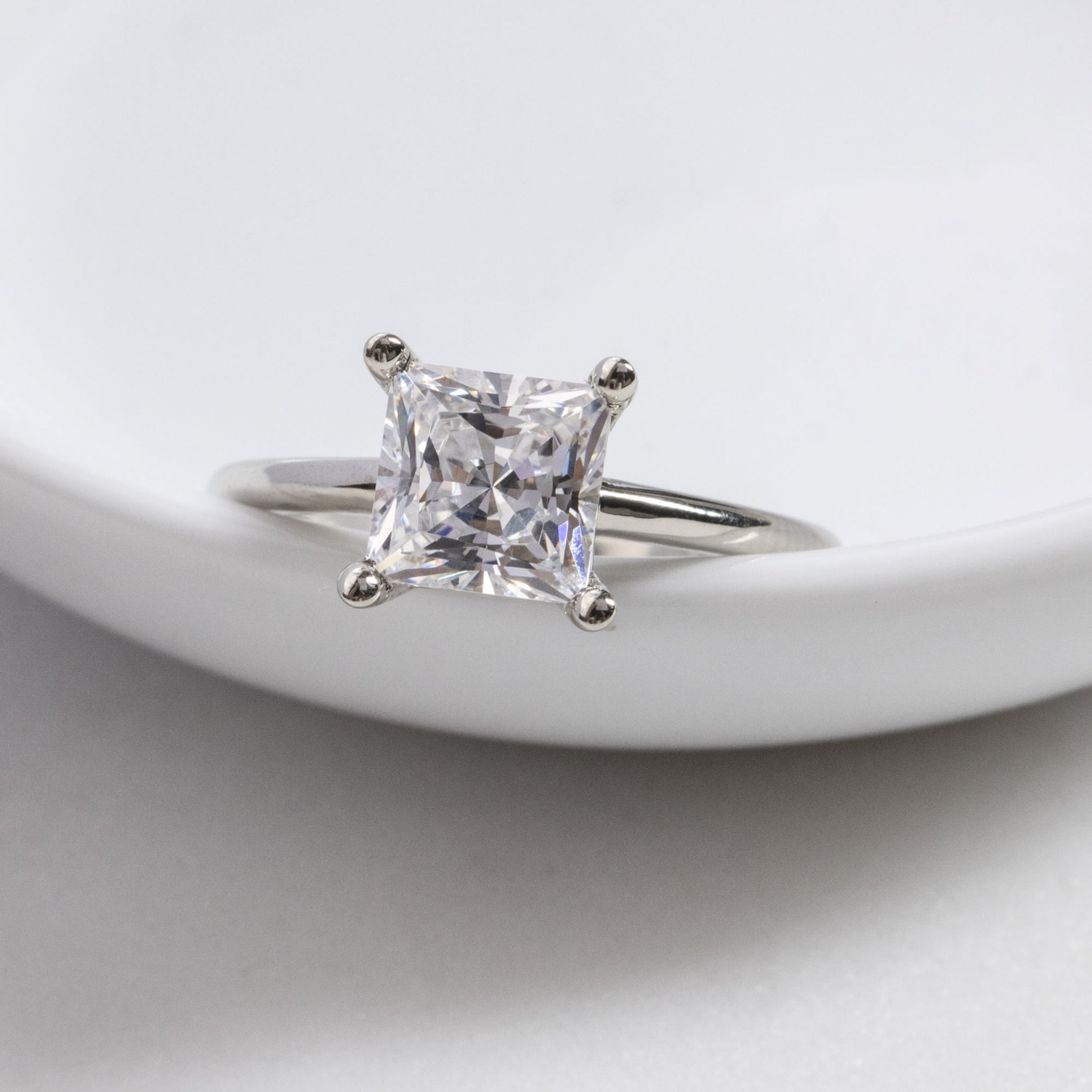 Basket Set Classic Princess Moissanite Engagement Ring