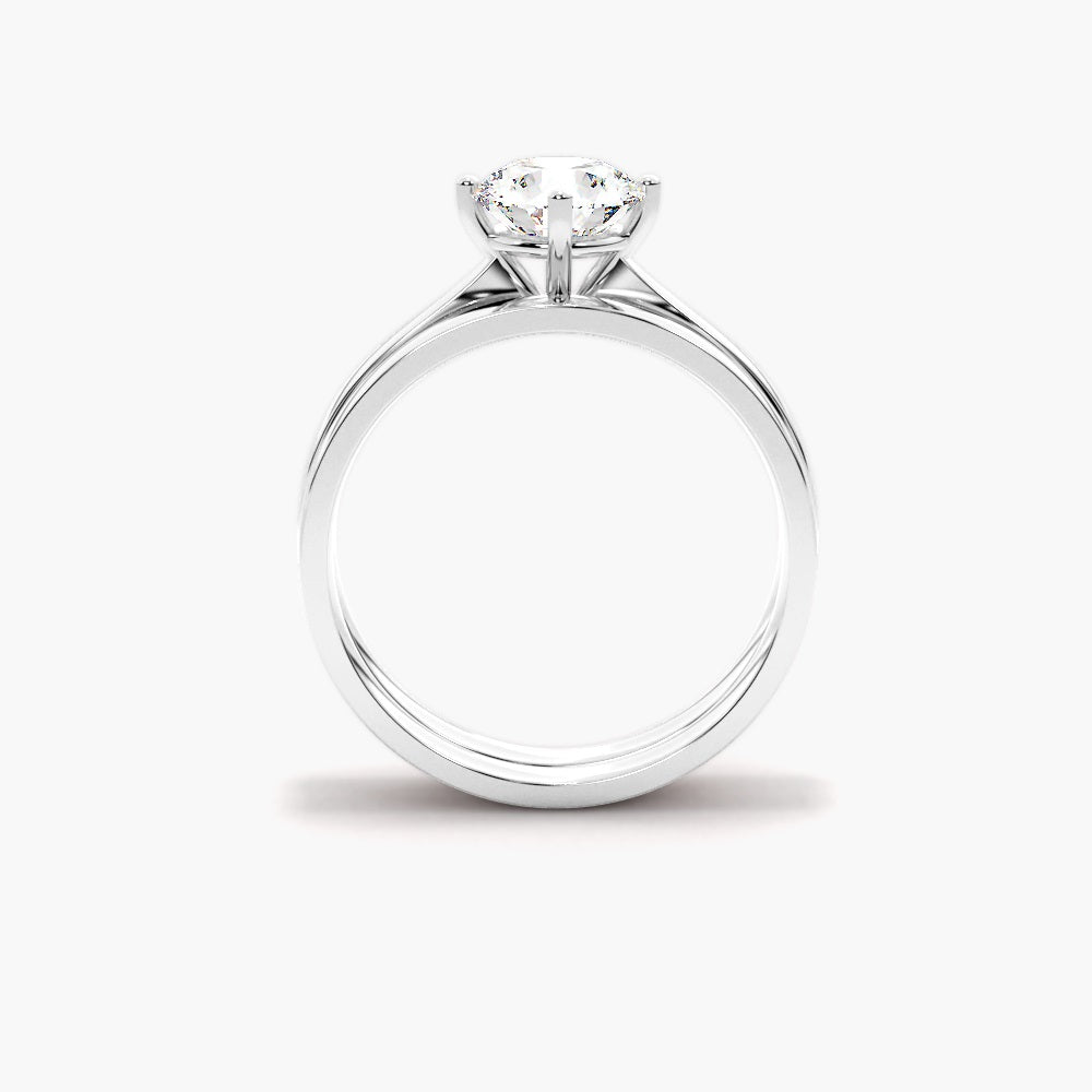 Moissanite Round Cut Solitaire Wedding Ring Set