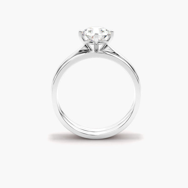 Moissanite Round Cut Solitaire Wedding Ring Set