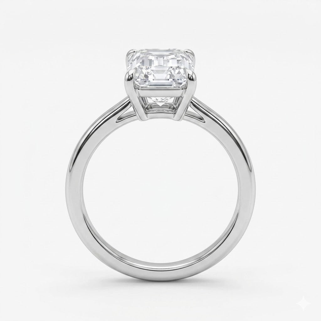 Emerald Cut Solitaire Lab Grown Diamond Engagement Ring