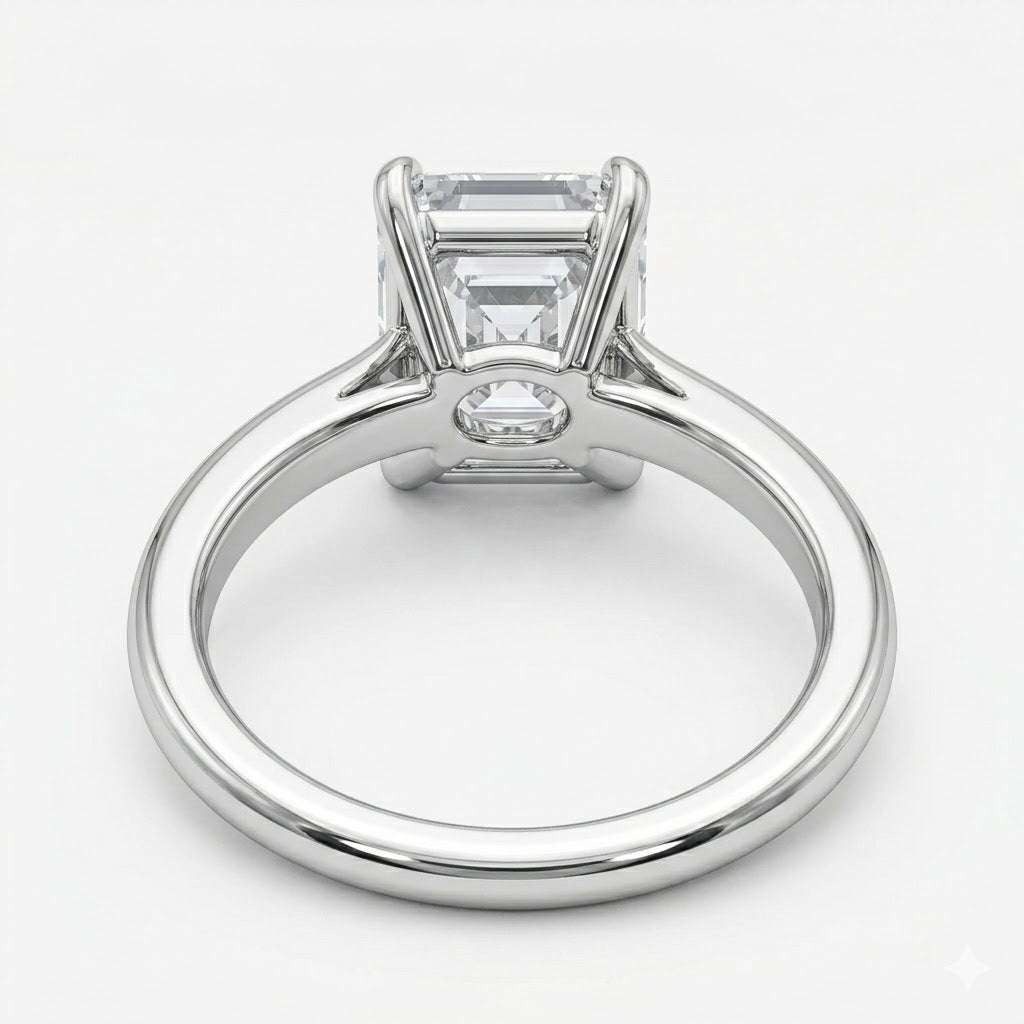 Emerald Cut Solitaire Lab Grown Diamond Engagement Ring