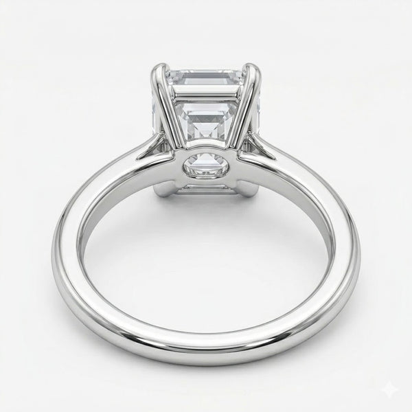 Emerald Cut Solitaire Lab Grown Diamond Engagement Ring