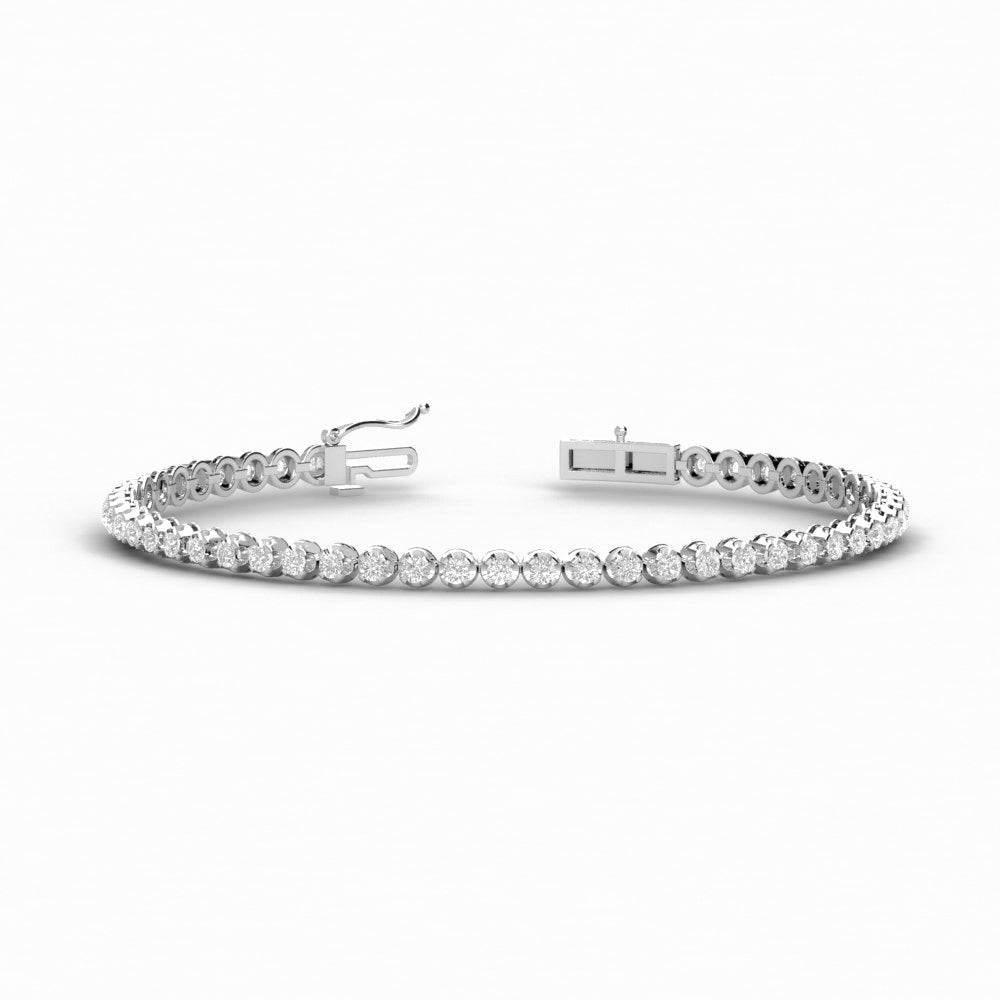 Moissanite Round Cut Bezel Set Bracelet For Birthday Gift