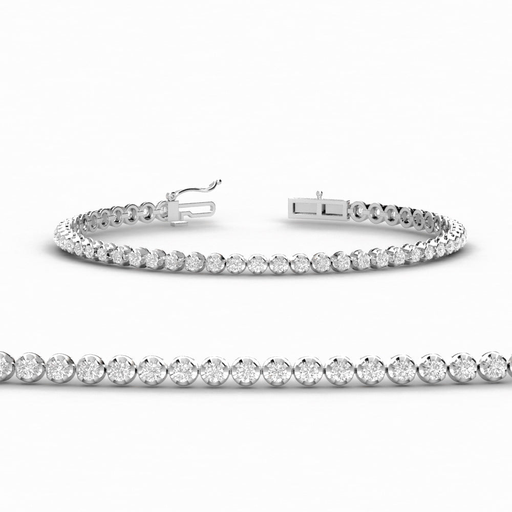 Moissanite Round Cut Bezel Set Bracelet For Birthday Gift