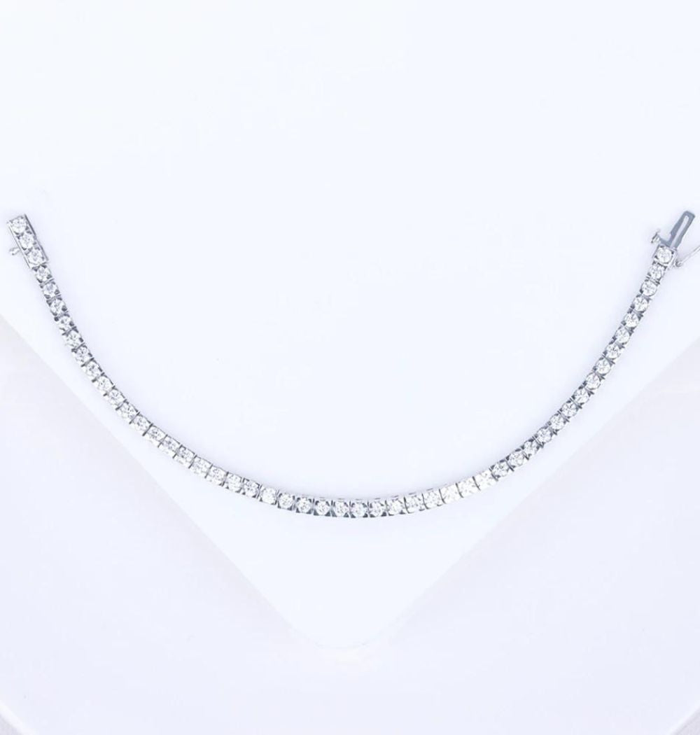Round Cut Moissanite Diamond Tennis Bracelet For Women