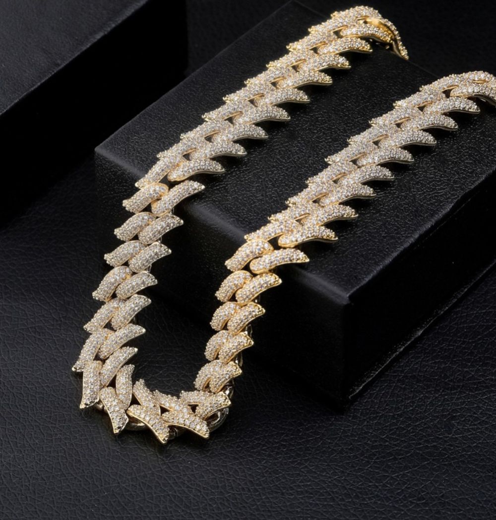 Lab Grown Diamond Round Cut Iced Out Hip Hop Chain
