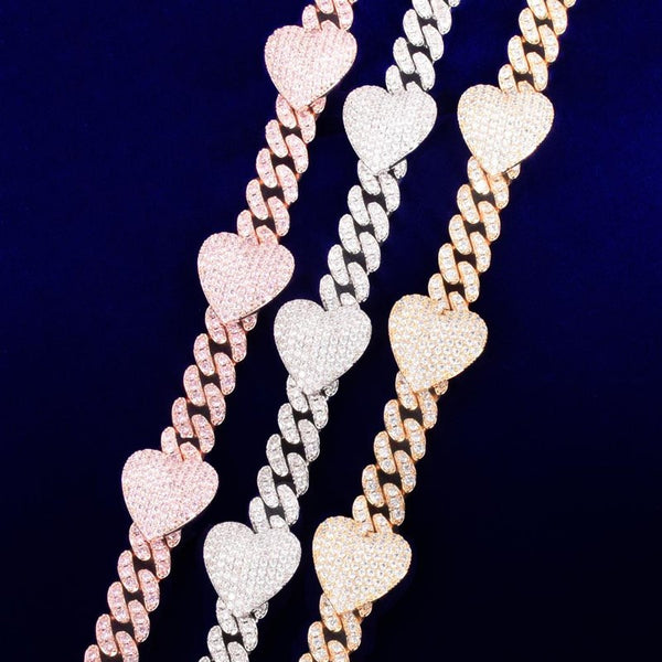 Iced Out Cuban Link Bracelet Hip Hop Jewelry Moissanite Diamond