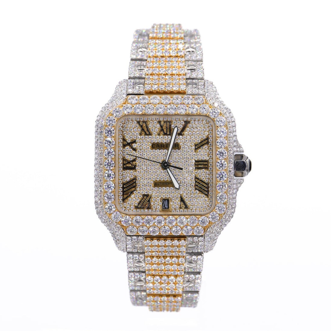 Two Tone Moissanite Diamond Watches For Mens