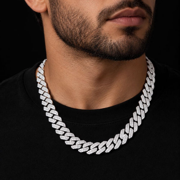 Lab Grown Diamond Round Cut Cuban Link Chain For Men
