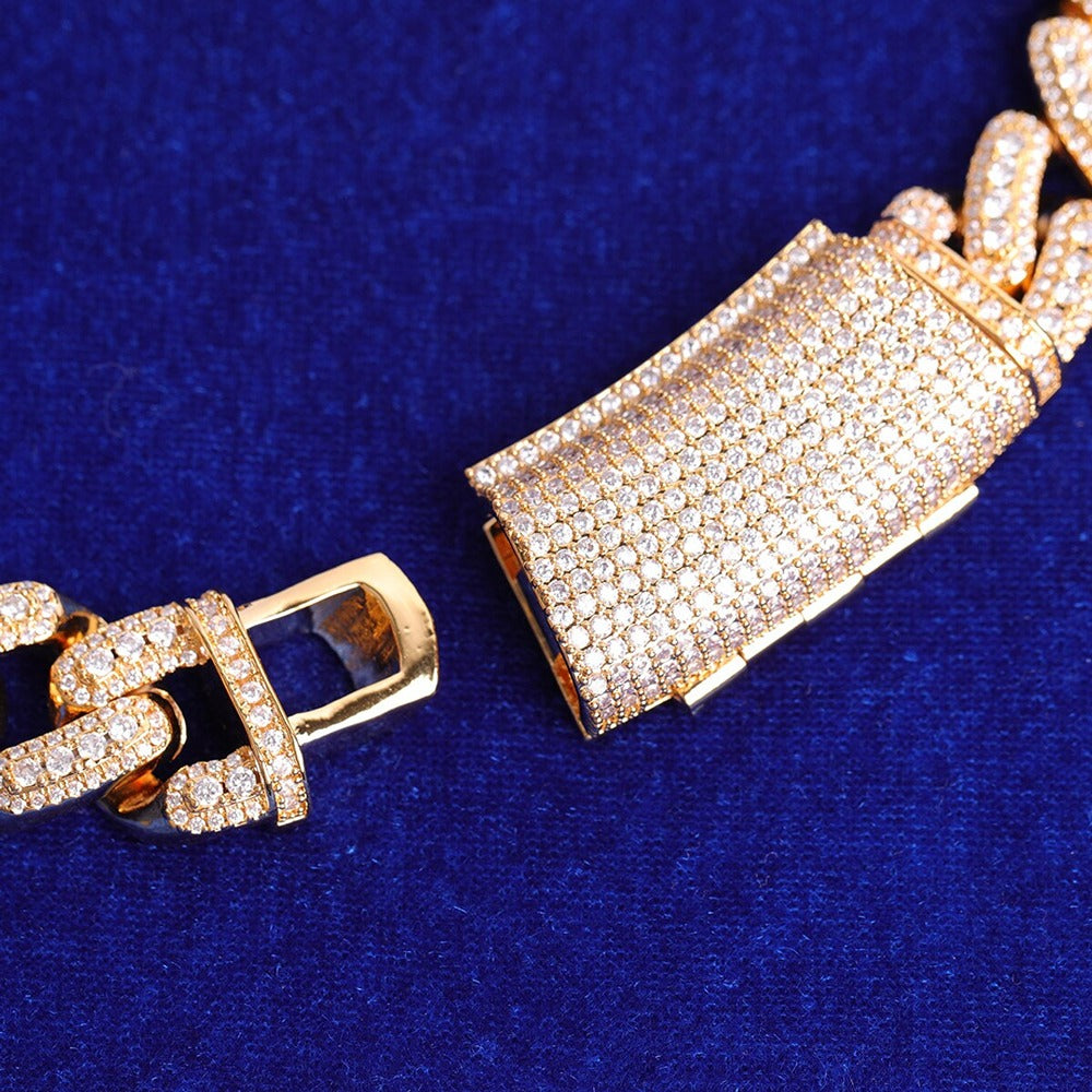 Iced Out Moissanite Cuban Link Chain For Him