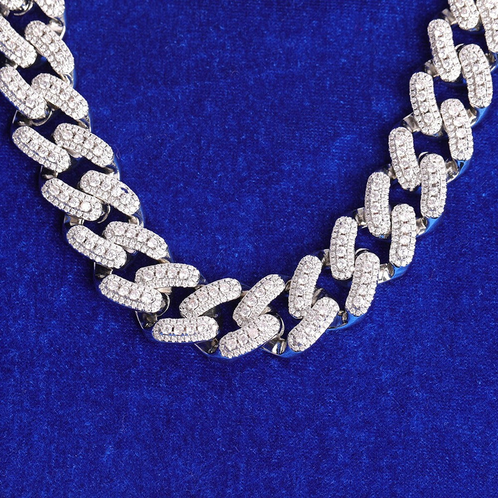 Iced Out Moissanite Cuban Link Chain For Him