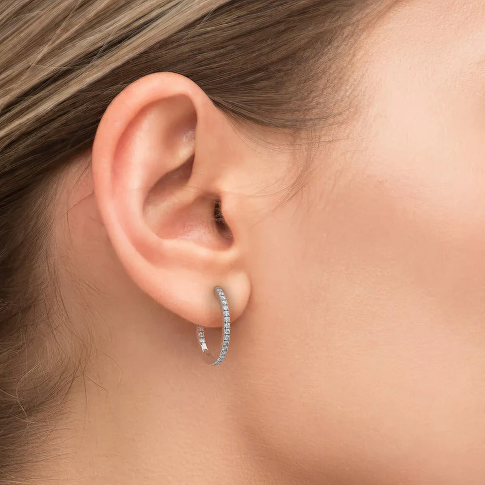 Brilliant Moissanite Hoop Earrings Elegant Design