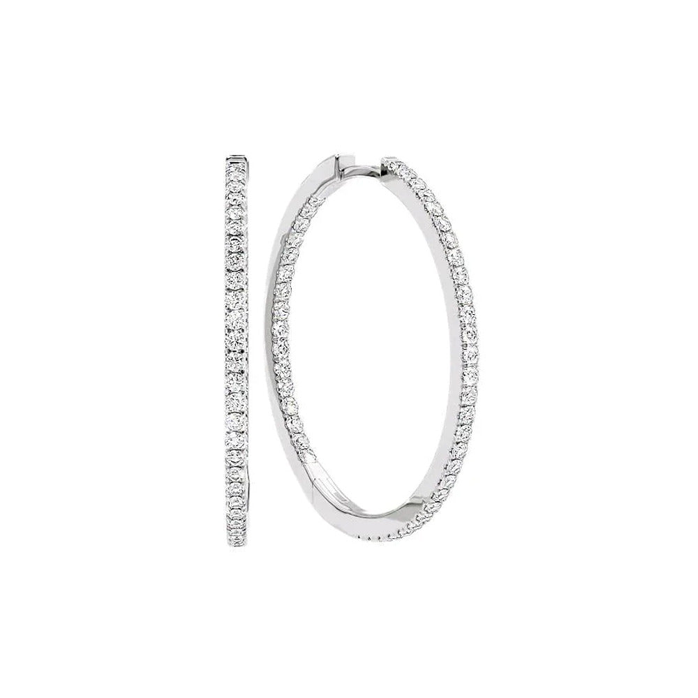 Elegant Inside Out Moissanite Hoop Earrings For Women