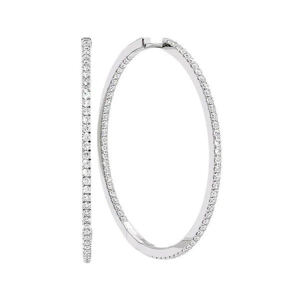 Moissanite Inside Out Style Large Hoop Earrings For Her