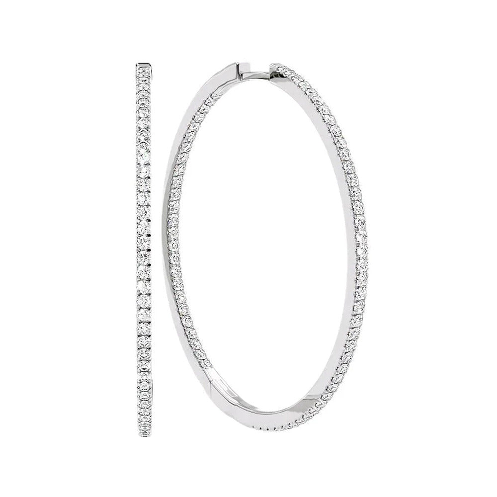Moissanite Inside Out Style Large Hoop Earrings For Her