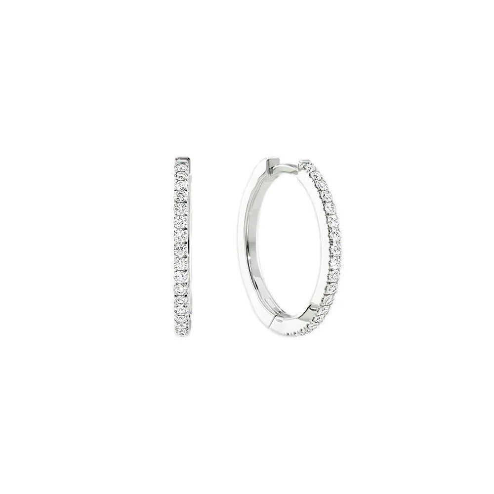 Mini Moissanite Huggie Hoop Earrings in 14K White Gold – Everyday Sparkle
