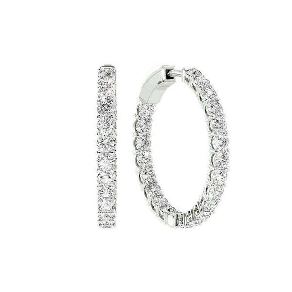 Glamorous Moissanite Inside Out Hoop Earrings