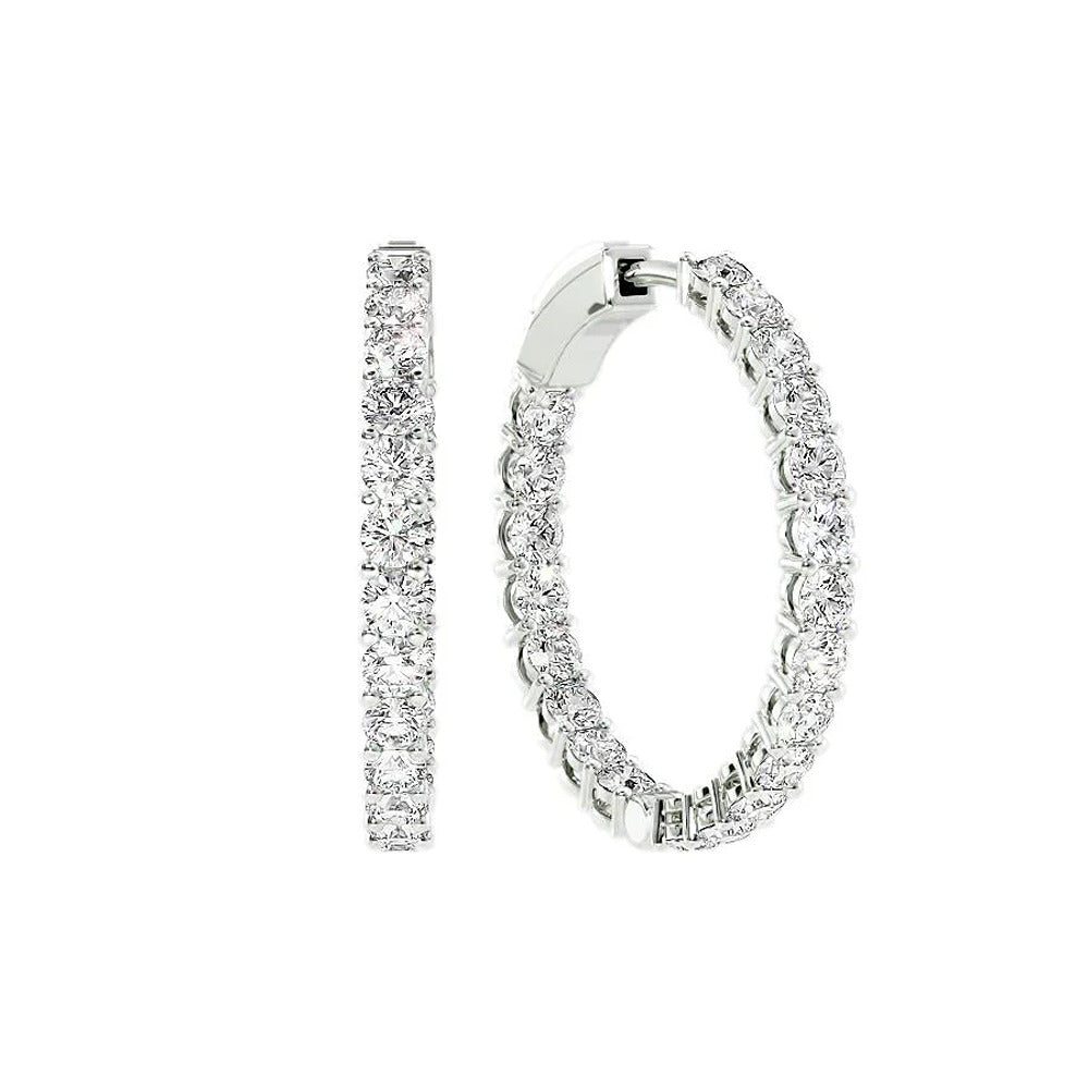 Glamorous Moissanite Inside Out Hoop Earrings