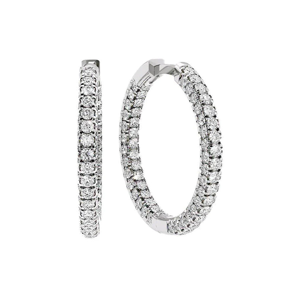 Thick Luxurious Micro Pave Moissanite Hoop Earrings