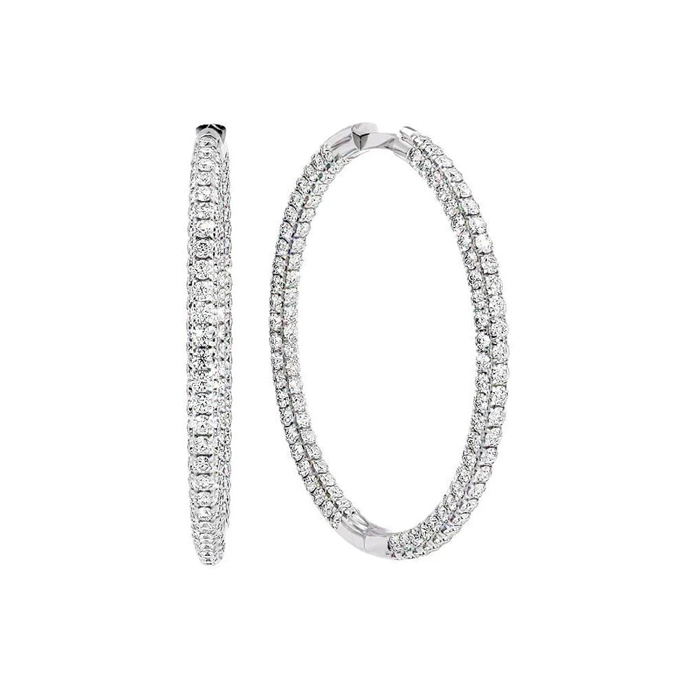 Elegant Triple Row Moissanite Statement Hoop Earrings