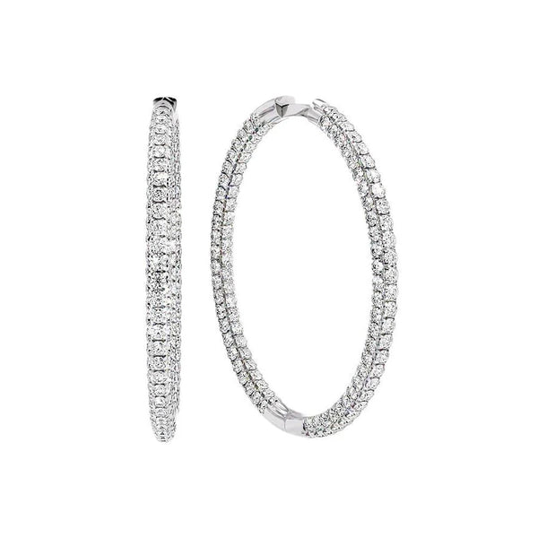 Elegant Triple Row Moissanite Statement Hoop Earrings
