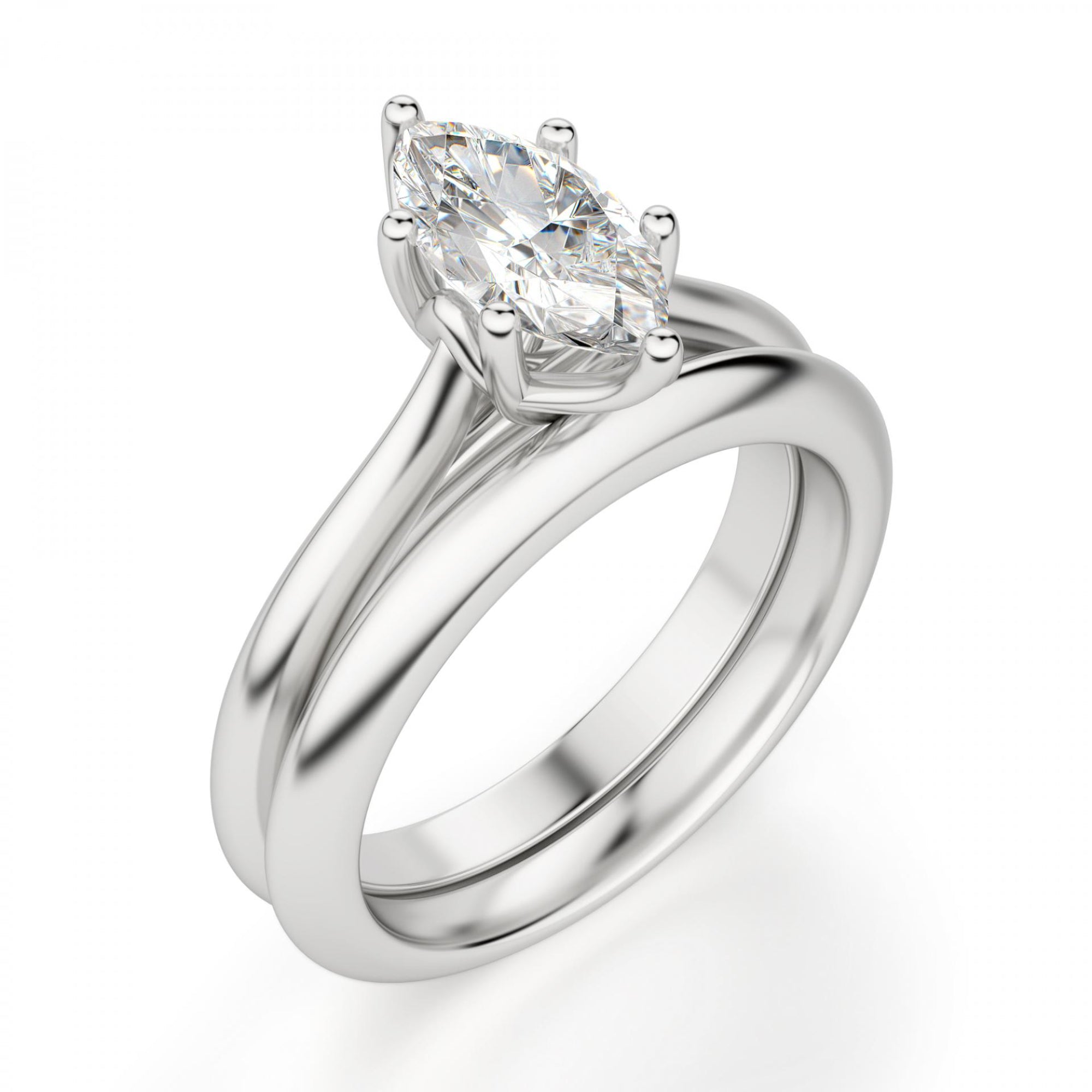 Pave Set Marquise Cut Lab Grown Diamond  Engagement Ring