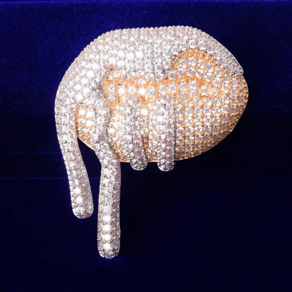 Men's Wear Round Cut Lab Grown Diamond Flooded Pendant