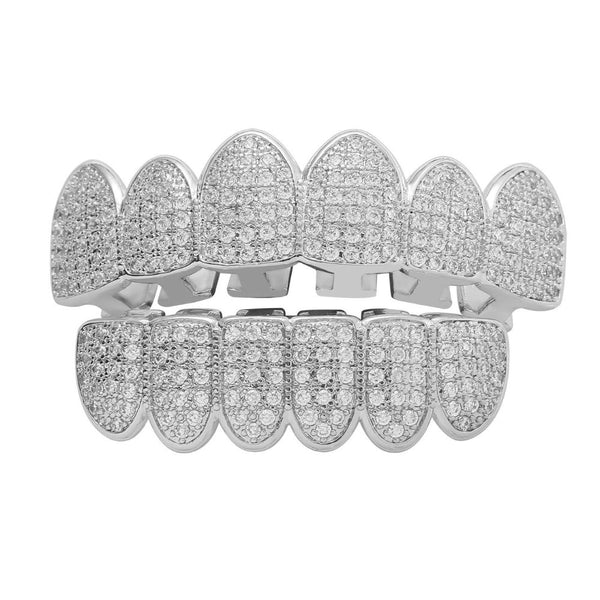 Fully Iced Out Moissanite 6 On 6 Hip Hop Grillz