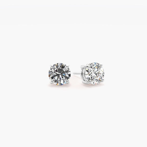 Moissanite Round Cut Solitaire Stud Earring For Women