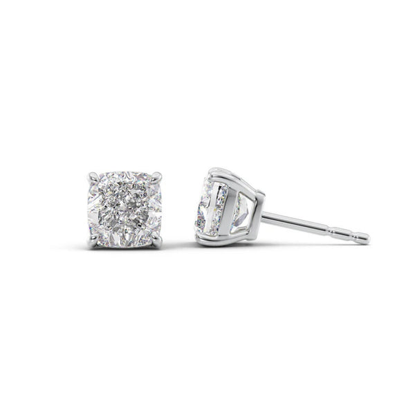VVS1 Moissanite Cushion Cut Stud Earring For Her