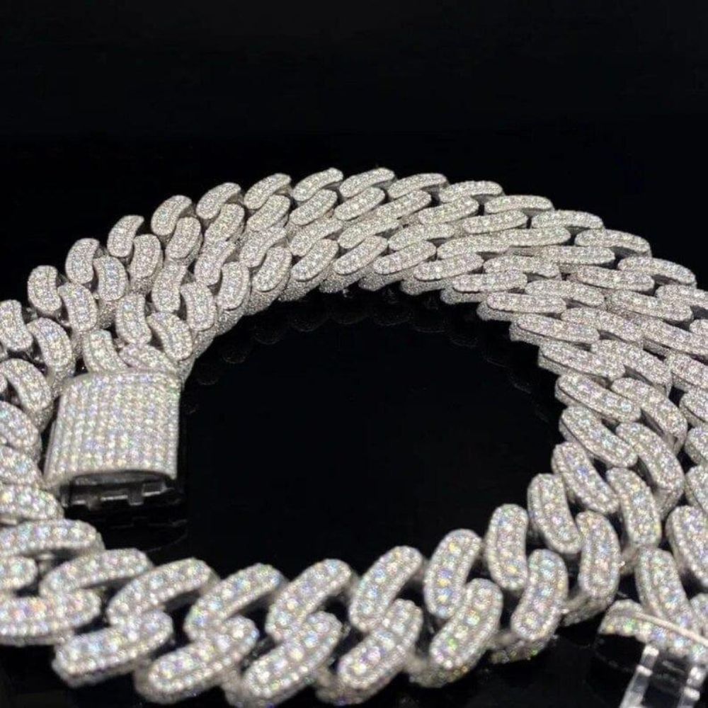 Round Cut Lab Grown Diamond Cuban Link Hip Hop Chain