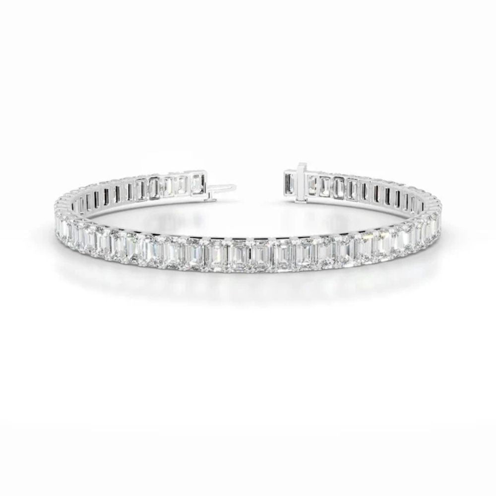 Emerald Cut Moissanite Tennis Bracelet For Women