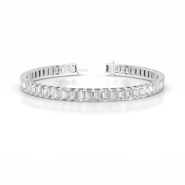 Emerald Cut Moissanite Tennis Bracelet For Women