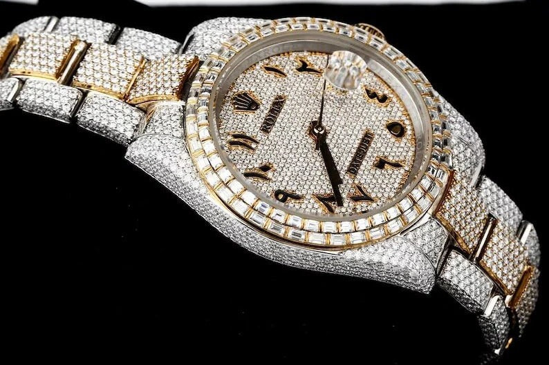 Rolex Diamond Watch for Him Iced Out Hip Hop Luxury Watch for Him