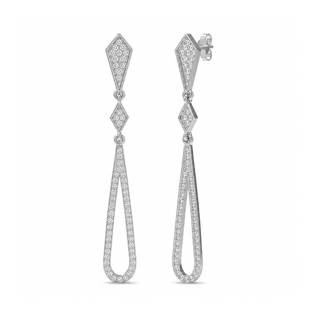 VVS1 Moissanite Round Cut Classic Drop Dangle Earrings