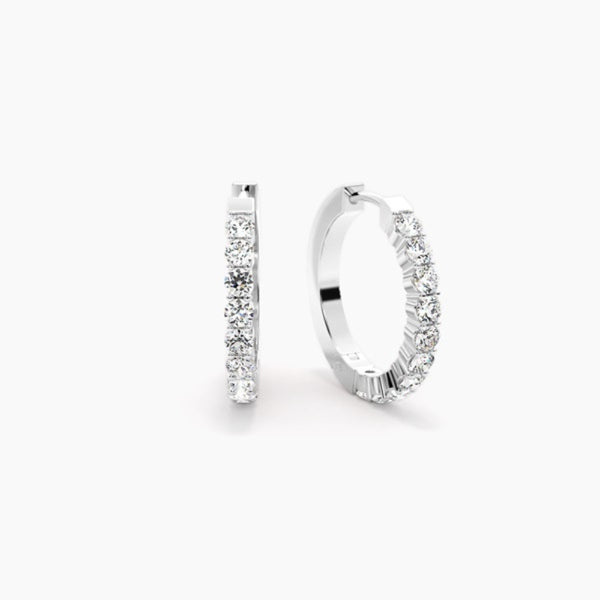 Round Cut Moissanite Classic Hoop Earrings