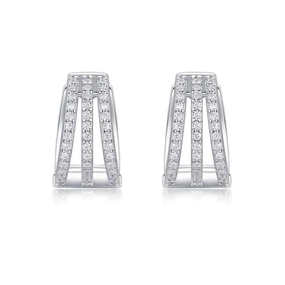 Round Cut Moissanite Hoop Earrings For Women's