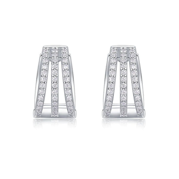 Round Cut Moissanite Hoop Earrings For Women's
