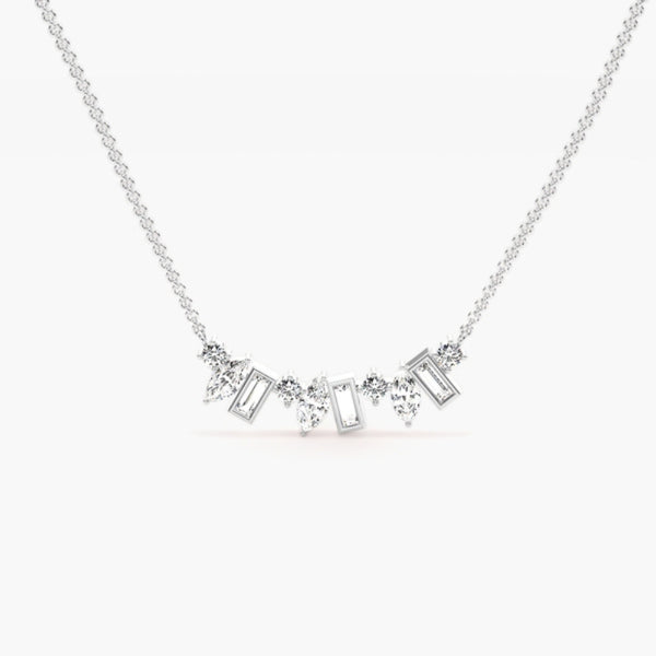 Colorless Moissanite Multi Diamond Shape Pendant