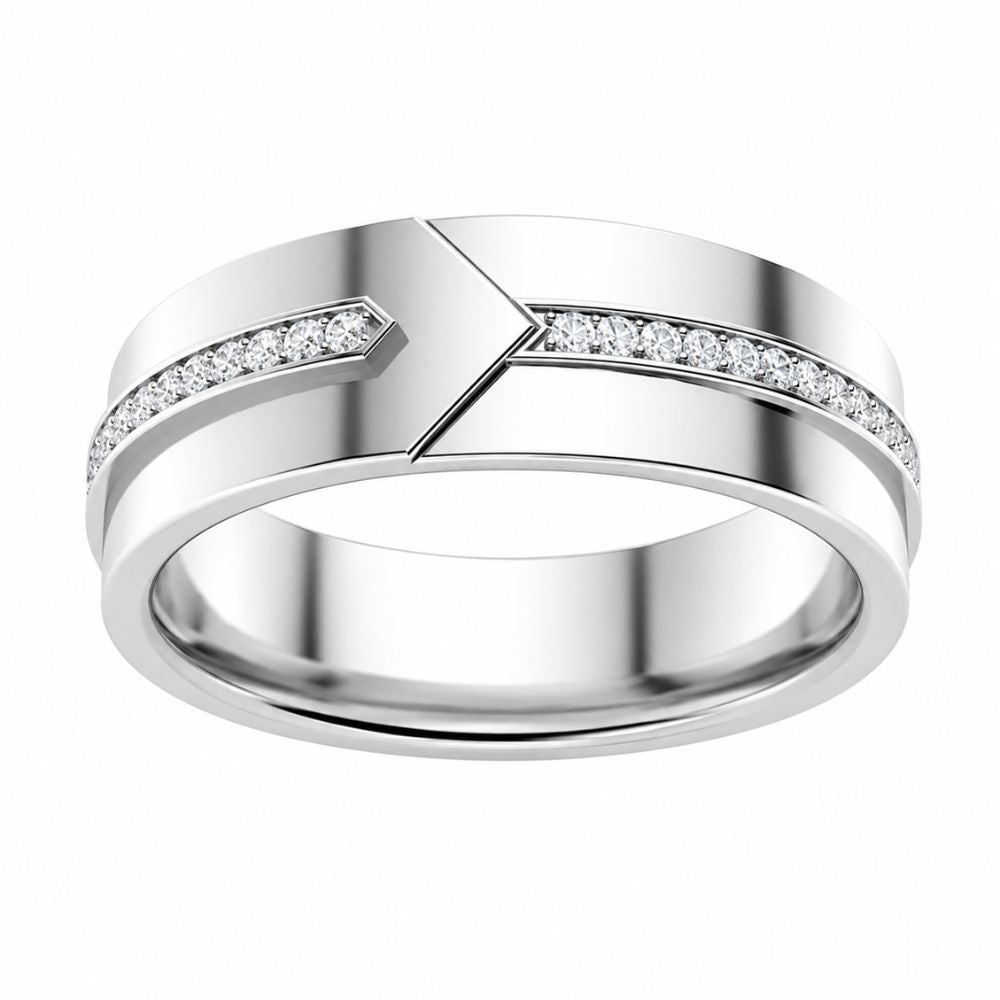 Lab Grown Diamond Round Cut Pave Set Wedding Band